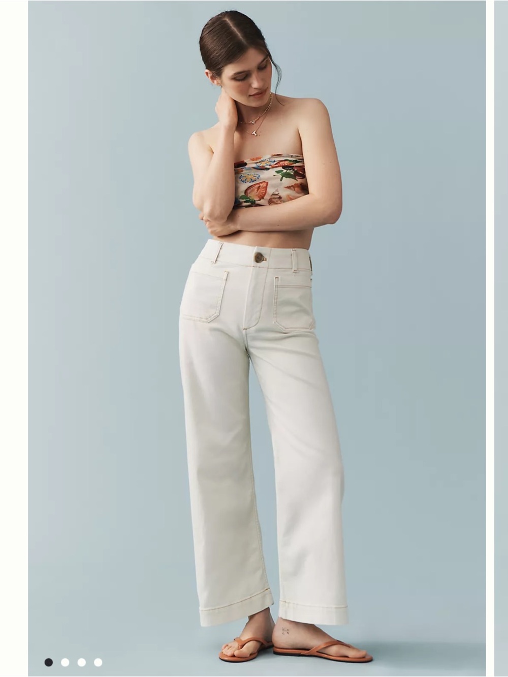 Maeve Wide-Leg White High-Rise Jeans